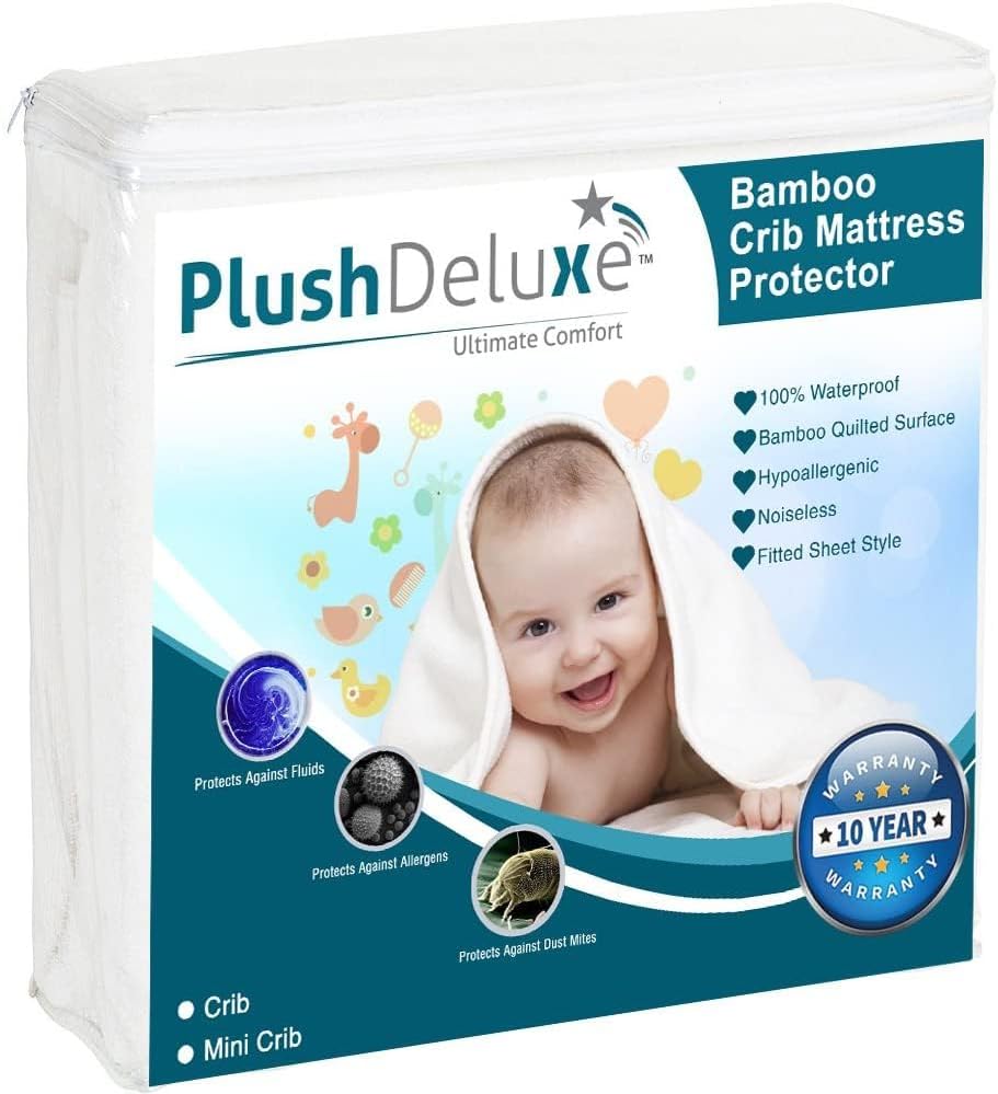 PlushDeluxe Pack and Play Mattress Protector, 39”x27”, Waterproof Playard Pack N Play...