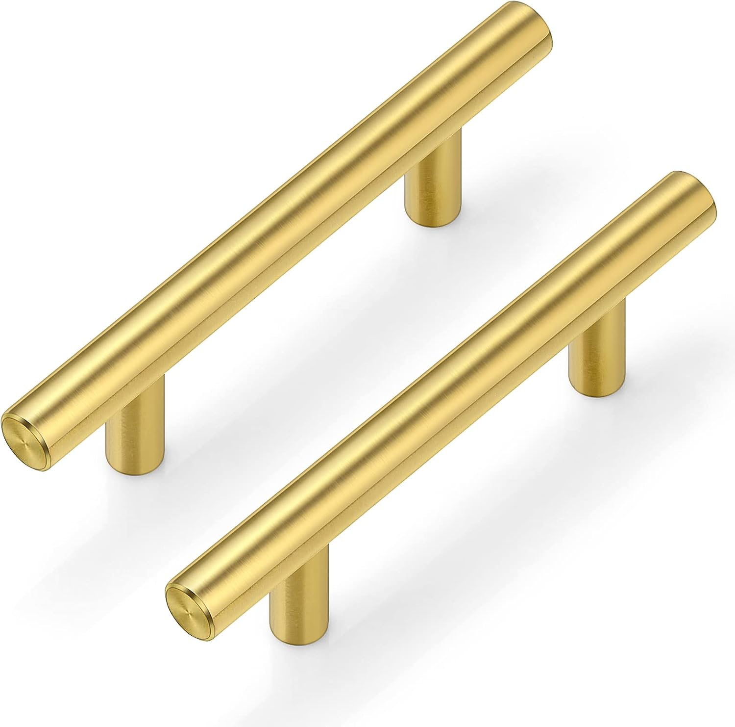 Plustool 30Pack 3''Hole Centers Gold Cabinet Handles-Brushed Brass Cabinet Pulls Gold...