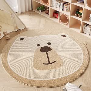 Poowe Round Kids Play Mat Baby Nursery Rug Round Educational Alphabet Soft Area Rug Non Slip...