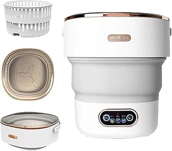 Portable Washing Machine,15L Collapsible Mini Washer with 3 Cleaning Modes Drain Basket...
