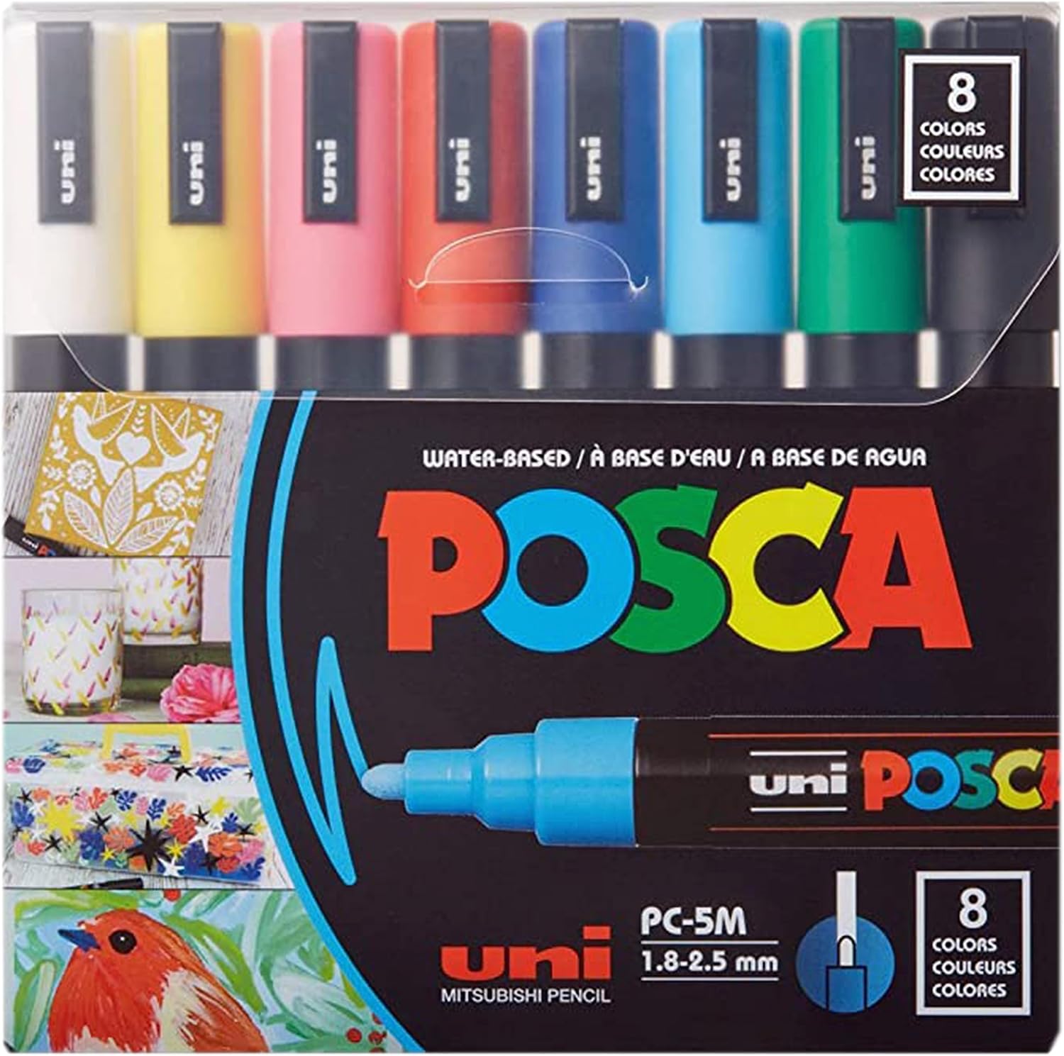 Posca Paint Markers, 5M Medium Acrylic Markers with Reversible Tips, Artist Recommended For...