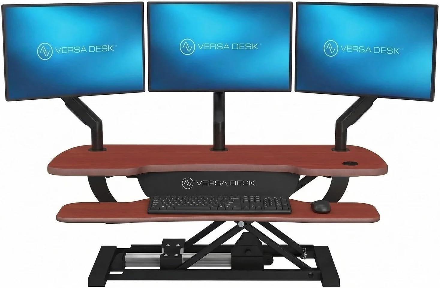 PowerPro 40 Inch Electric Standing Desk Converter – Push-Button Height Adjustable Sit to...