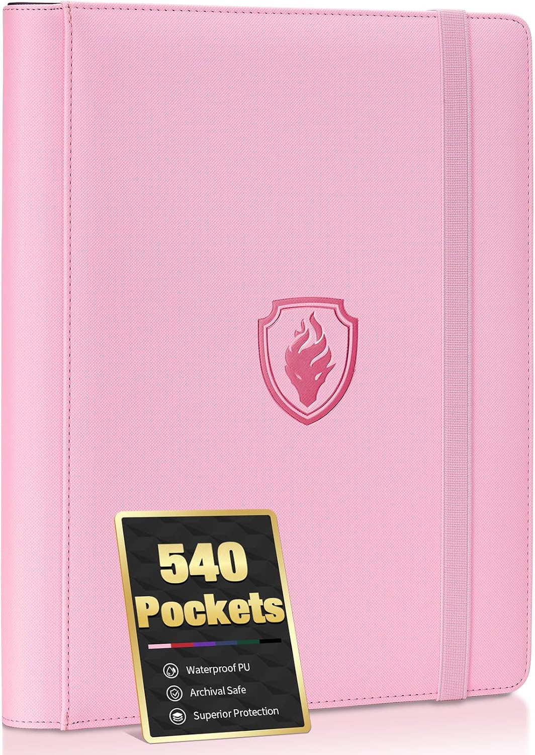Premium 9 Pocket Card Binder for 540 Cards, Fabmaker PU Cover Trading Card Binder, Sturdy...