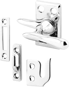 Prime-Line H 3684 Casement Lock, Chrome | 3 Keepers, Screws Included, 1 Set image