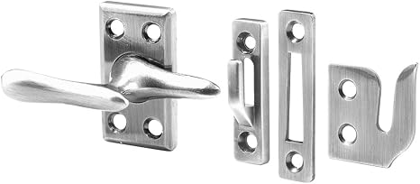 Prime-Line H 4158 Satin Nickel Casement Window Lock (Single Pack) | 3 Keepers, Screws Included image