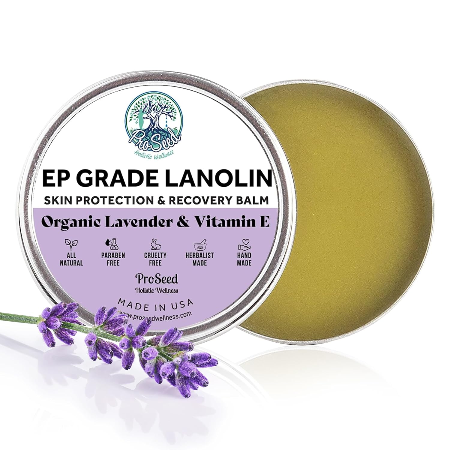 ProSeed Handmade Lanolin Cream with Lavender & Vitamin E – Nursing Balm for Breastfeeding...