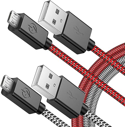 PS4 Controller Charger Cable 13FT – Flush Curved Connector Design for Snug Fit - 2 Pack...