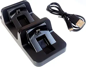 PS4 Controller Dual Charging Dock Station with USB Charging Cable Compatible/Replacemen for...