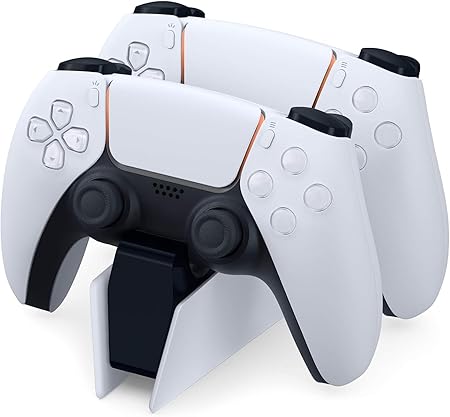 PS5 Controller Charger - Charge 2 Controllers to 90% in 50 Mins - No Annoying Lights - Click...