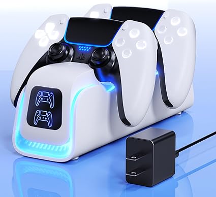 PS5 Controller Charger,PS5 Charging Dock for Dualsense Edge with 6 LED & RGB Breathing...