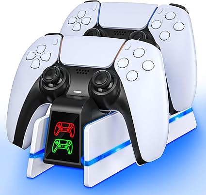 PS5 Controller Charger Station for PlayStation 5 Dualsense/Dualsense Edge, Charging Station...
