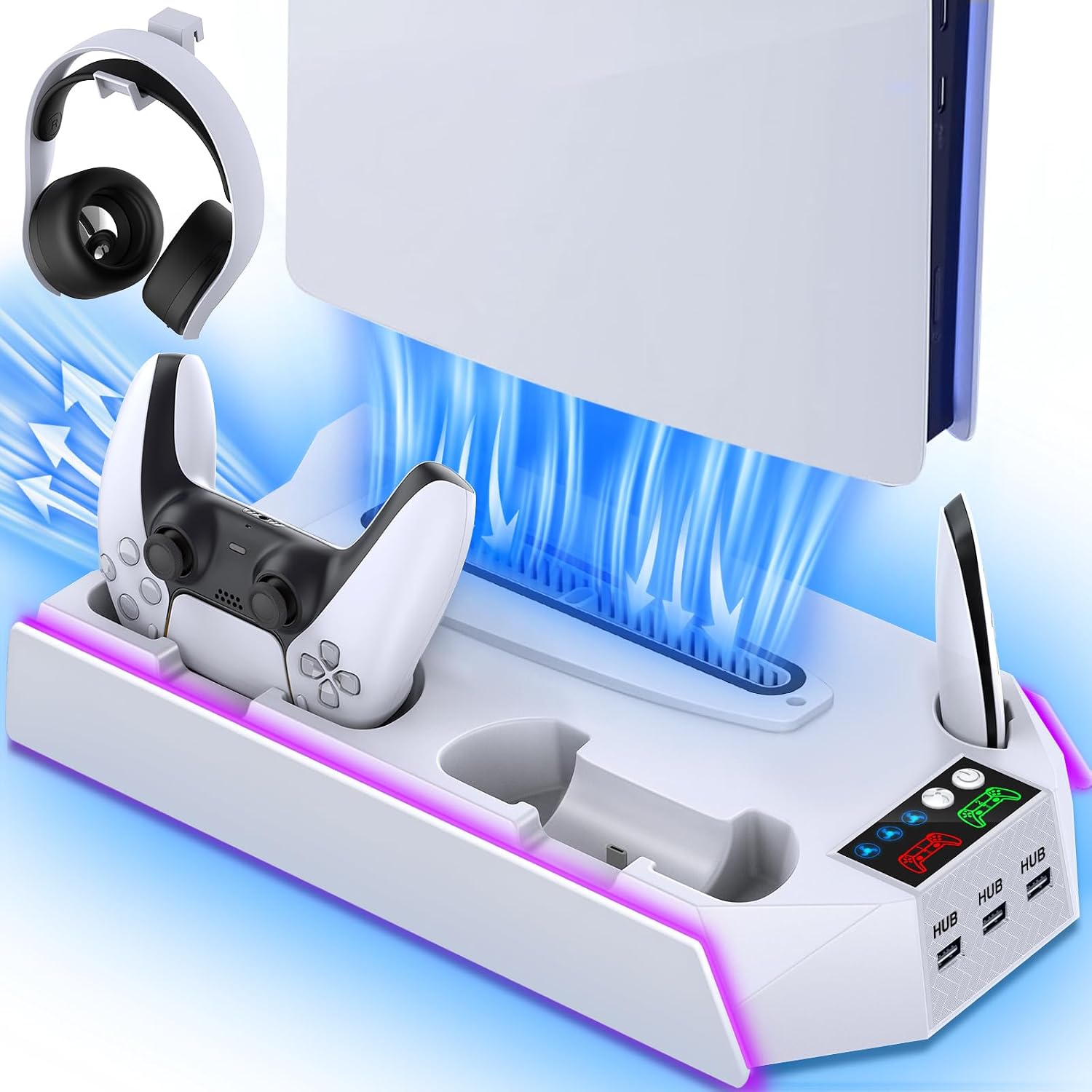 PS5/PS5-Slim-Cooling-Station-with-Controller-Charging-Station for Playstation 5 Console...