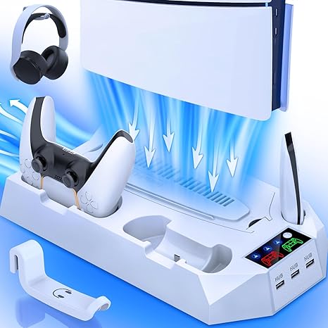 PS5/Slim/Pro Cooling Station for PlayStation 5 Console Disc/Digital Edition - PS5 Slim Pro...