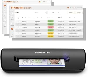 PS667 ID Card Scanner with Software - Automatic Data Extraction for Age Verification, No...