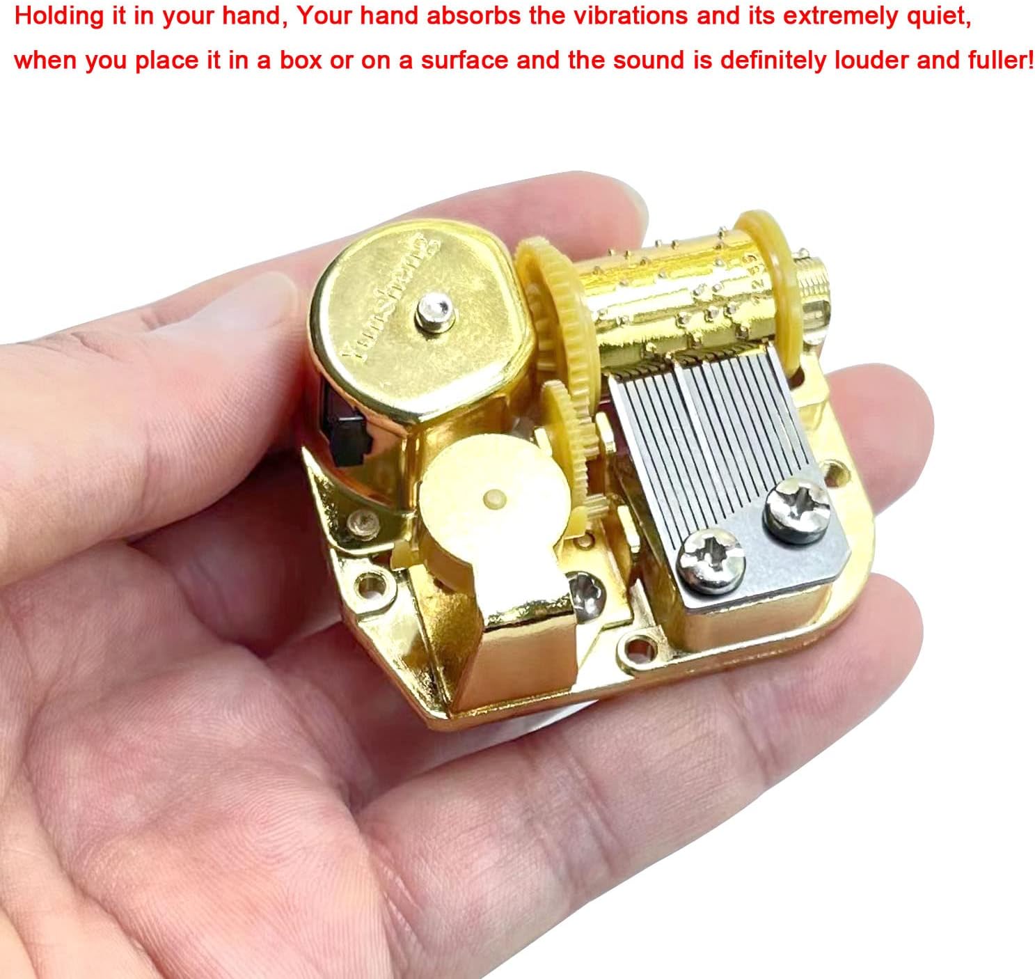 Pursuestar Amazing Grace Wind Up Music Box Movement, 18 Note Gold Yunsheng Clockwork Musical...