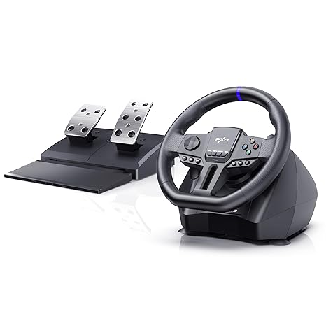 PXN V900 GEN2 Gaming Steering Wheel for PC, PS4, Xbox & Switch – 270°/900° USB Sim...
