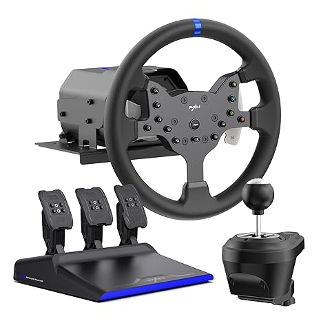 PXN V99 3.2Nm Force Feedback Gaming Steering Wheel – 270-900 Degree, 11.8-inch, Hall...