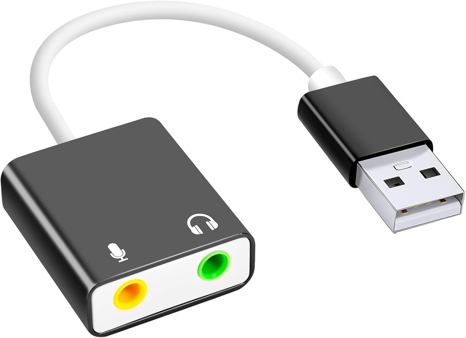 QAJOPFN USB Audio Adapter, External Sound Card for PC and Laptop,USB Microphone Adapter to...