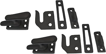 QCAA Solid Brass Casement Fastener Window Lock, Small, Matte Black, 2 Pack image