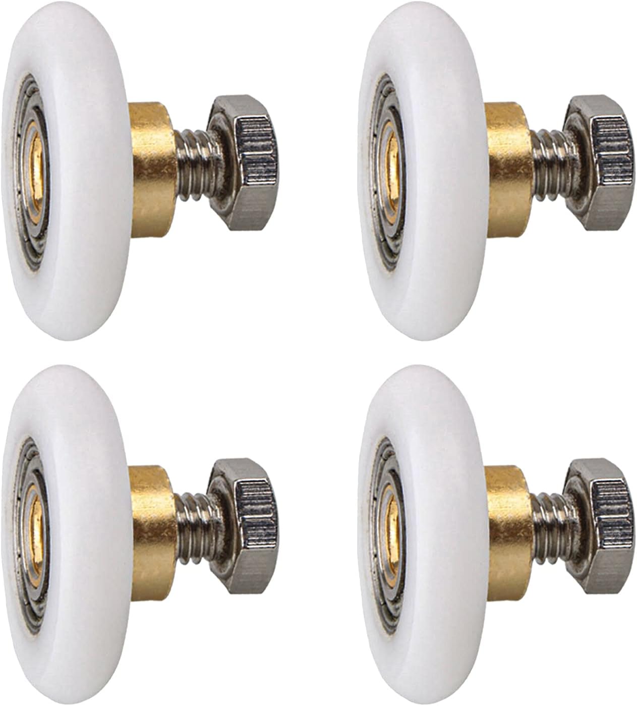 Qikuver Shower Door Roller, 4 Sets Shower Door Rollers Runners 23mm Diameter Bathroom Twin...