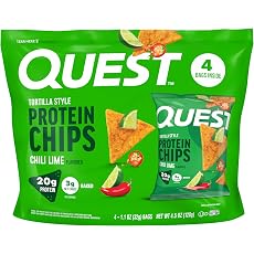 Quest Nutrition Tortilla Style Protein Chips, Chili Lime, Low Carb, Gluten Free, Baked, 1.1...