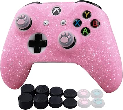 RALAN Glitter Controller Skin for Xbox One, Anti-Slip Silicone Controller Cover Protector...