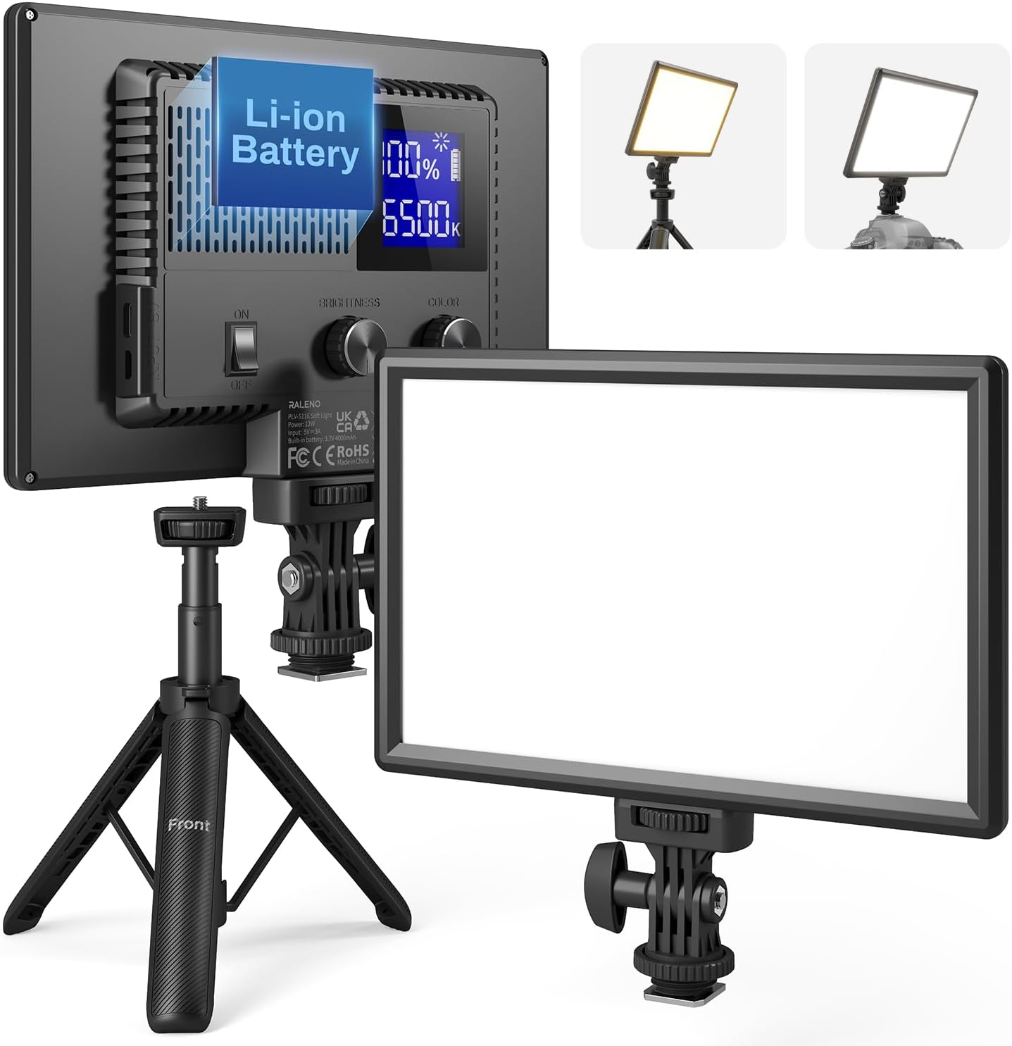 RALENO 9" LED Video Light Panel, 2500K-6500K Camera Light for Video Conference Recording...