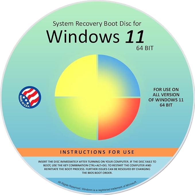 Ralix Reinstall DVD Compatible with Windows 11 All Versions 64 bit. Recover, Restore, Repair...