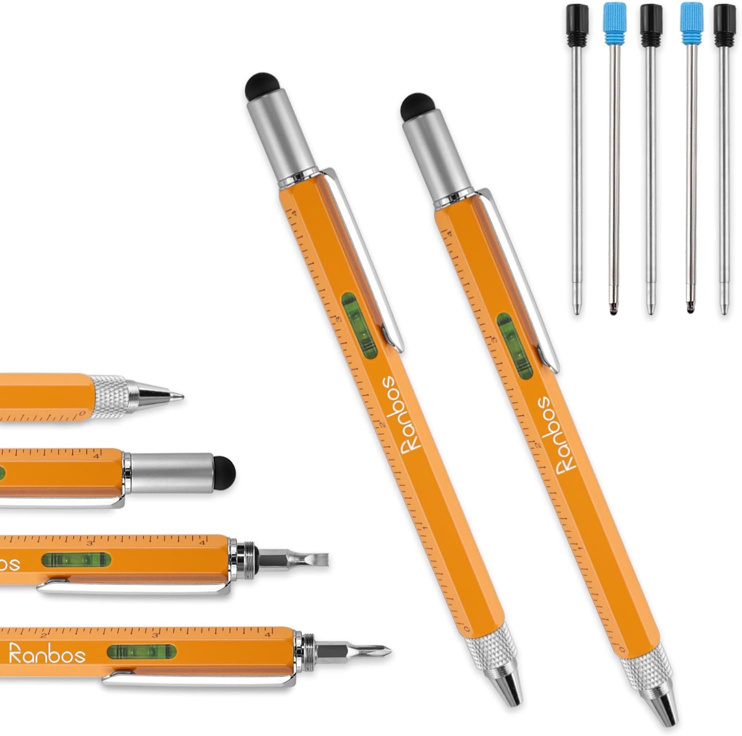 Ranbos 6-in-1 Multi-Function Pen, Ballpoint Pen with Measuring and Balance Ruler...