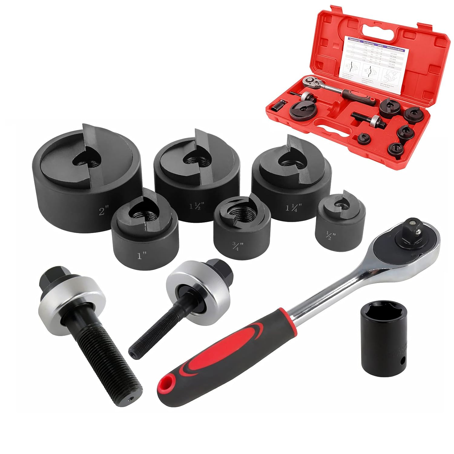 Ratchet Knockout Hole Punch Driver Kits 1/2 to 2 inch SLUG-Buster Knockout Electrical...