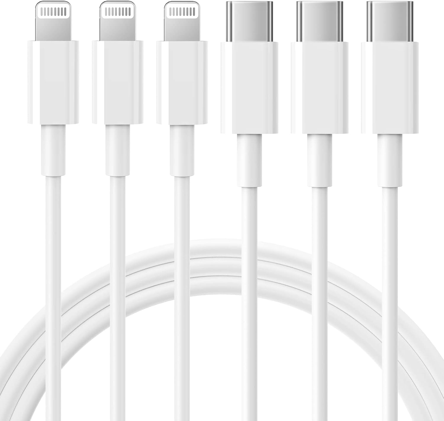 RCTech USB C to Lightning Cable 3Pack 6FT MFi Certified iPhone Fast Charger Cable USB-C...