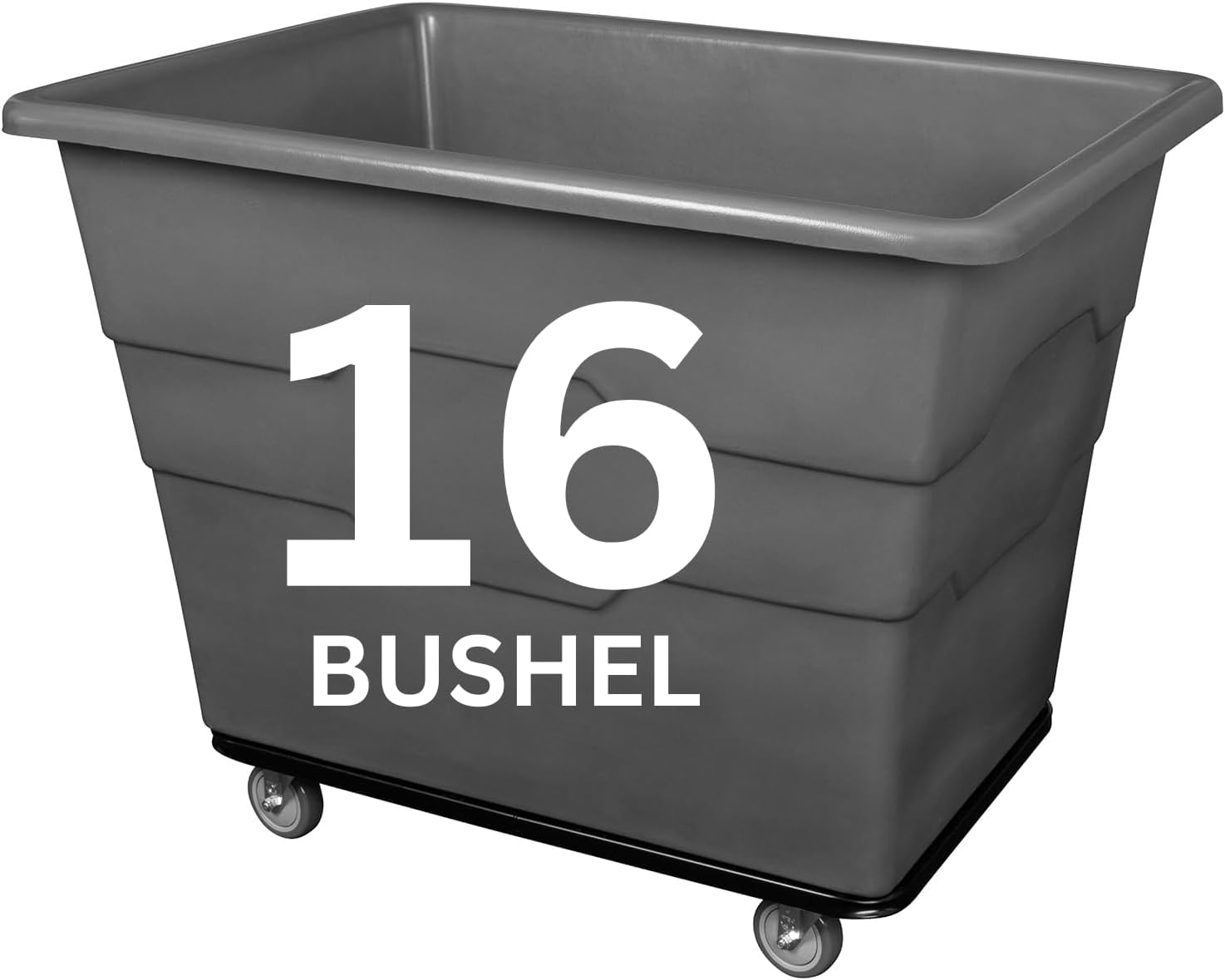 ReadySpace Commercial 16 Bushel Utility Cart with Steel Base, Poly Box Basket Truck, Laundry...