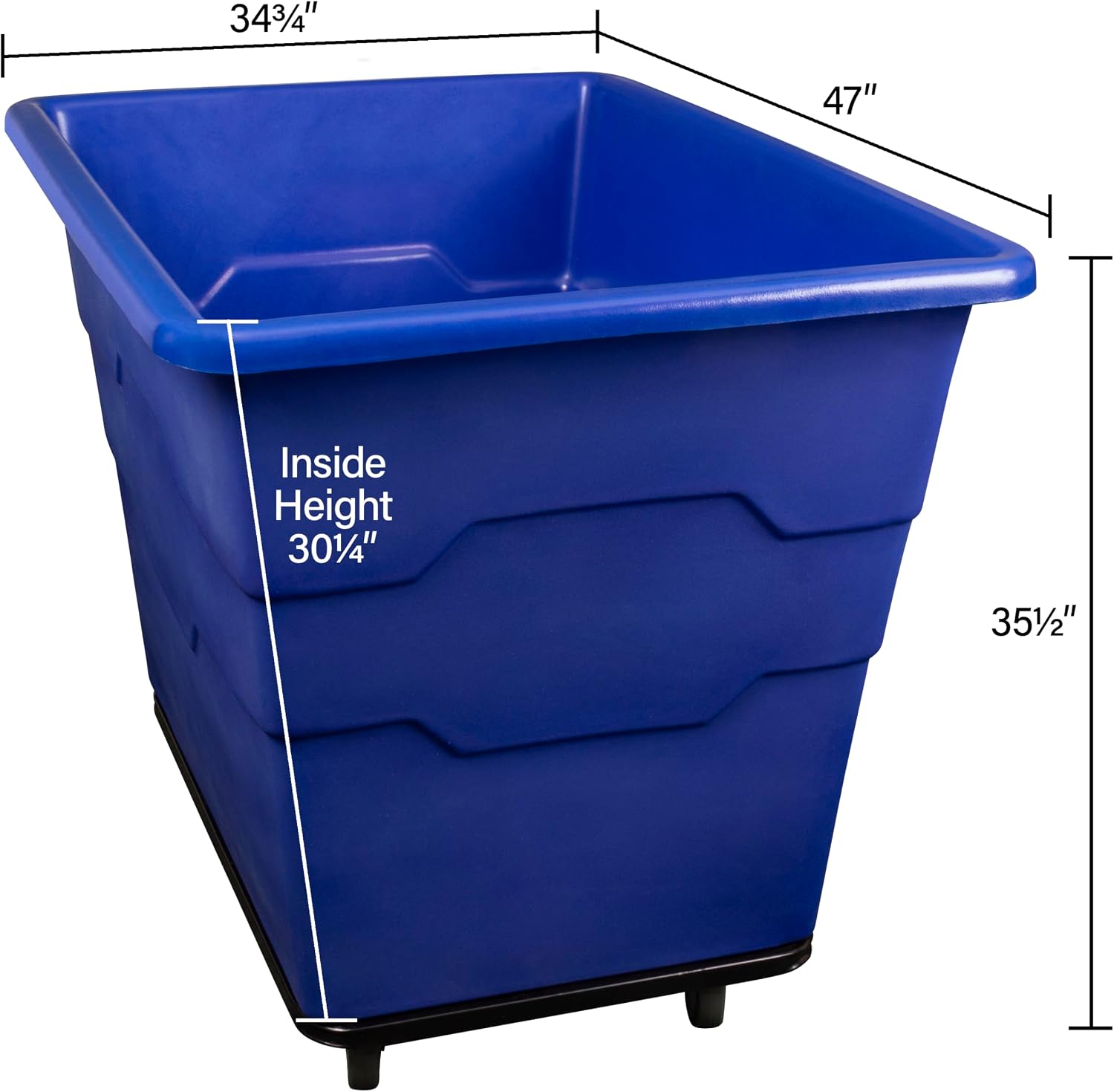 ReadySpace Commercial 16 Bushel Utility Cart with Steel Base, Poly Box Basket Truck, Laundry... image