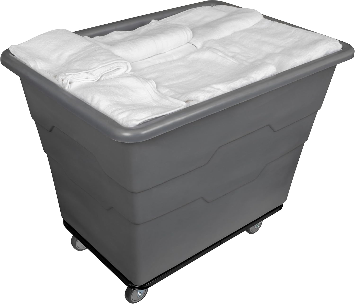 ReadySpace Commercial 16 Bushel Utility Cart with Steel Base, Poly Box Basket Truck, Laundry... image