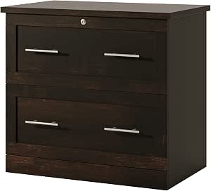 Realspace® 29-7/16"W x 18-1/2"D Lateral 2-Drawer File Cabinet, Peppered Black
