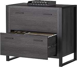 Realspace® DeJori 32-3/4"W x 19-9/16"D Lateral 2-Drawer File Cabinet, Charcoal
