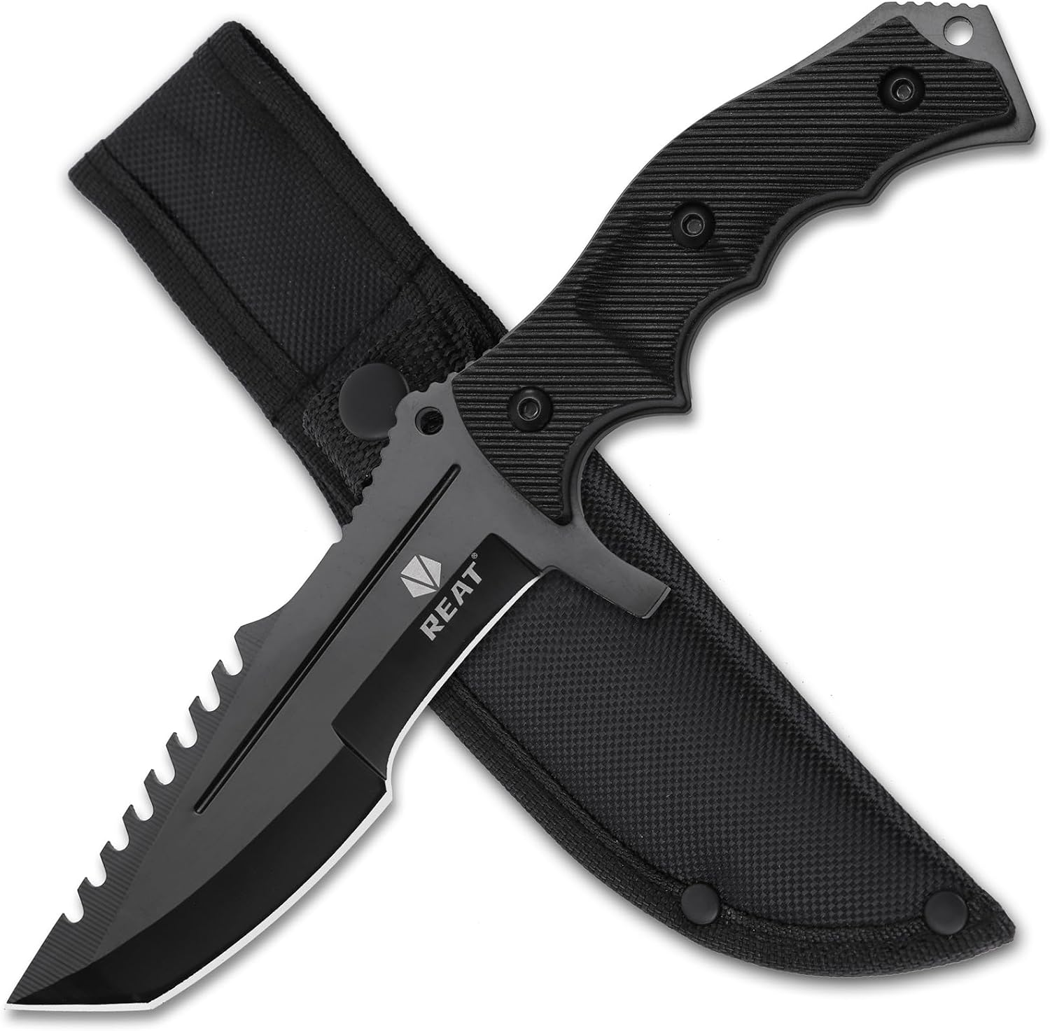 REAT Fixed Blade Knife with Sheath, 4.1" 440C Steel Blade with Full Tang Design,Ergonomic...