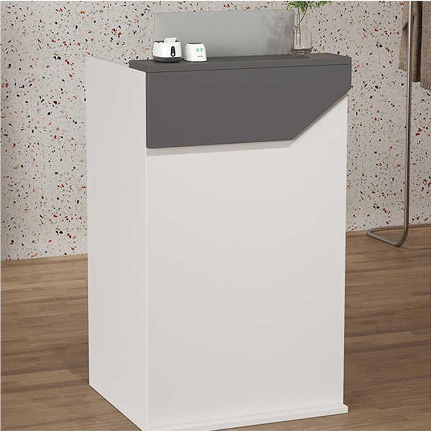 Reception Desk with Lockable Drawers, Reception Counter, Shop Counter Sales Desk, Office...