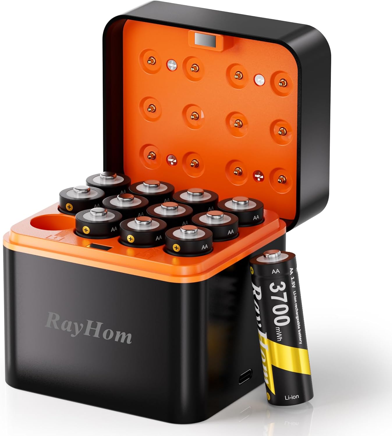 Rechargeable AA Lithium Batteries with Charger-12Pack Double A Batteries for Blink Camera...
