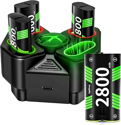 Rechargeable Battery Pack for Xbox Controller, 4 x 2800mAh(6720mWh) USB Rechargeable Xbox...