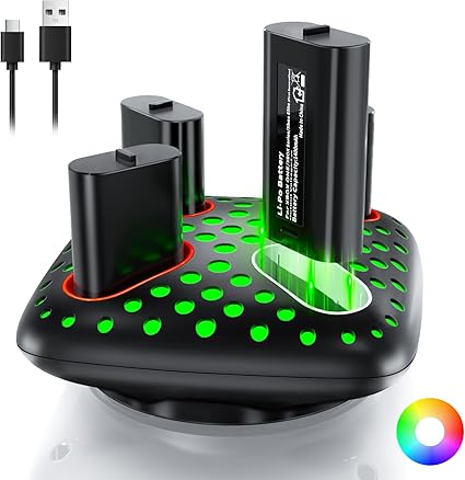 Rechargeable Battery Packs for Xbox Controller, 4X5180mWh Xbox Series X|S, One S/X/Elite...
