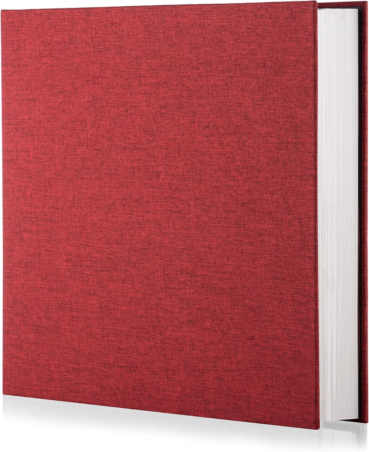 Red Photo Album Self Adhesive Scrapbook Album for 4×6 Photos/Pictures DIY Linen Cover Album...