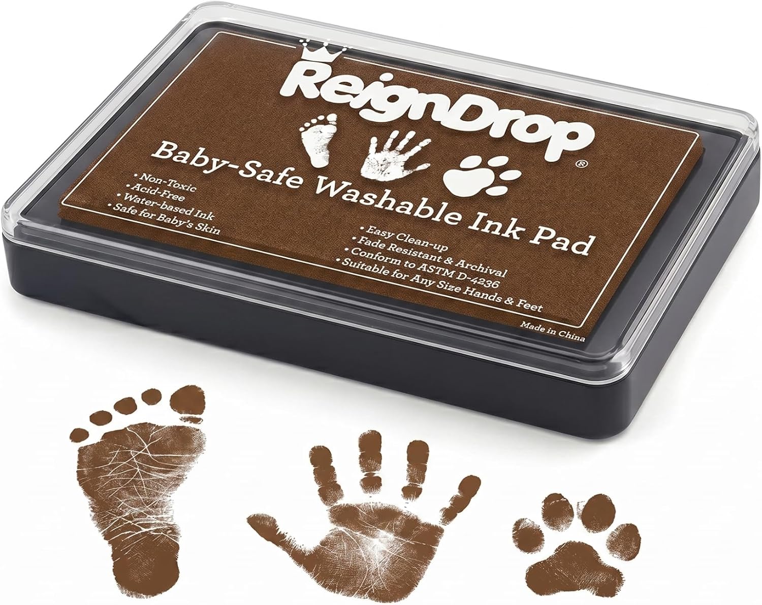 ReignDrop Baby Ink Pad for Hand and Footprints, Non-Toxic Acid-Free Keepsake Kit...