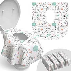 Relyo Disposable Toilet Seat Cover for Travel – 20 Pack with Covers Wrapped in Sets of 2...