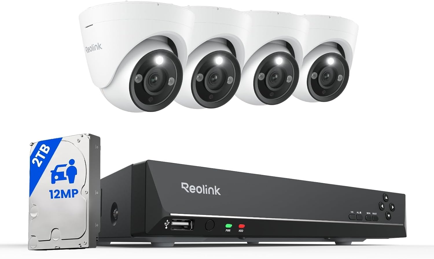 REOLINK New Version 12MP PoE Security Camera System, Person/Vehicle/Animal Detection, Color...