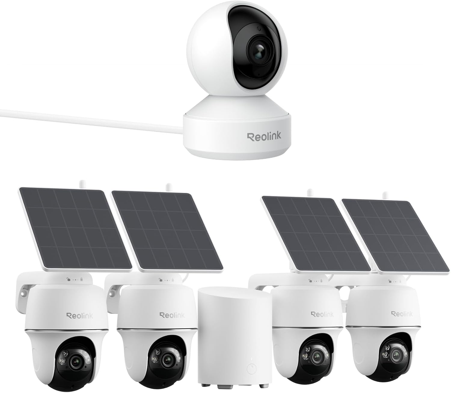 REOLINK Security Cameras Wireless System, Argus PT+Home Hub Mini Bundle with E1 Zoom, Color...