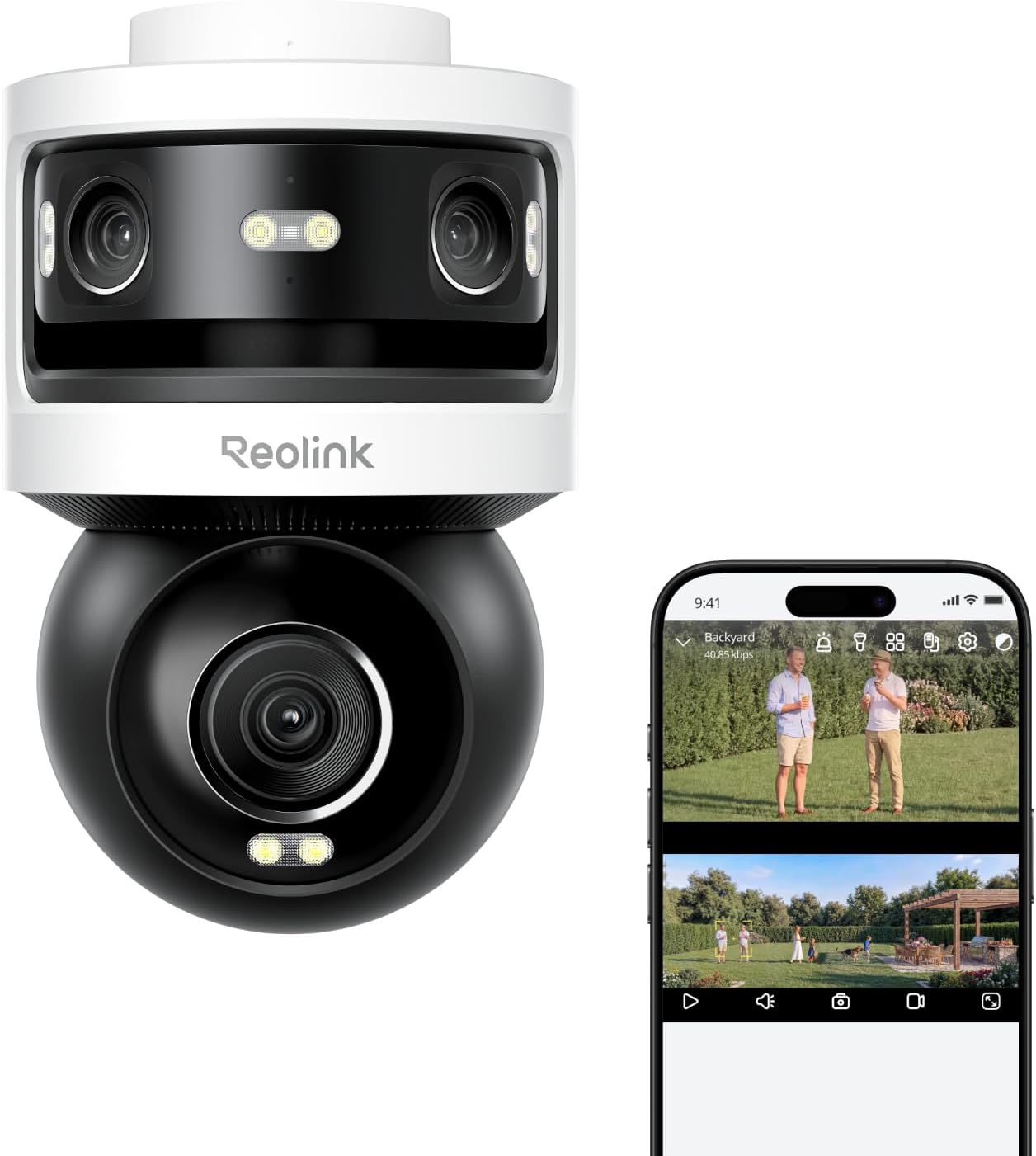 REOLINK Triple-Lens PoE Security Camera Outdoor, 10MP 180° Panoramic & 4K PT with Auto...
