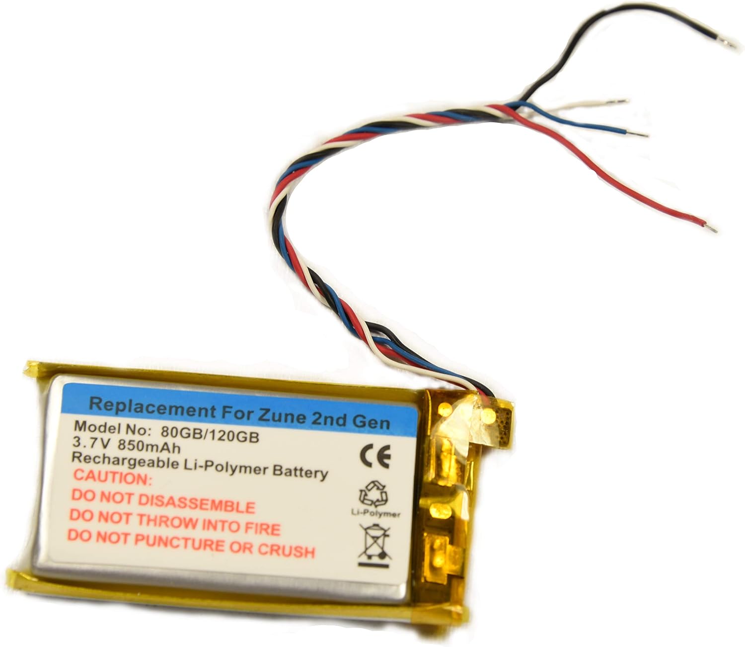 Replacement Battery for Microsoft Zune 80gb 120gb 2nd Gen 850mAH Repair Part (Battery ONLY...
