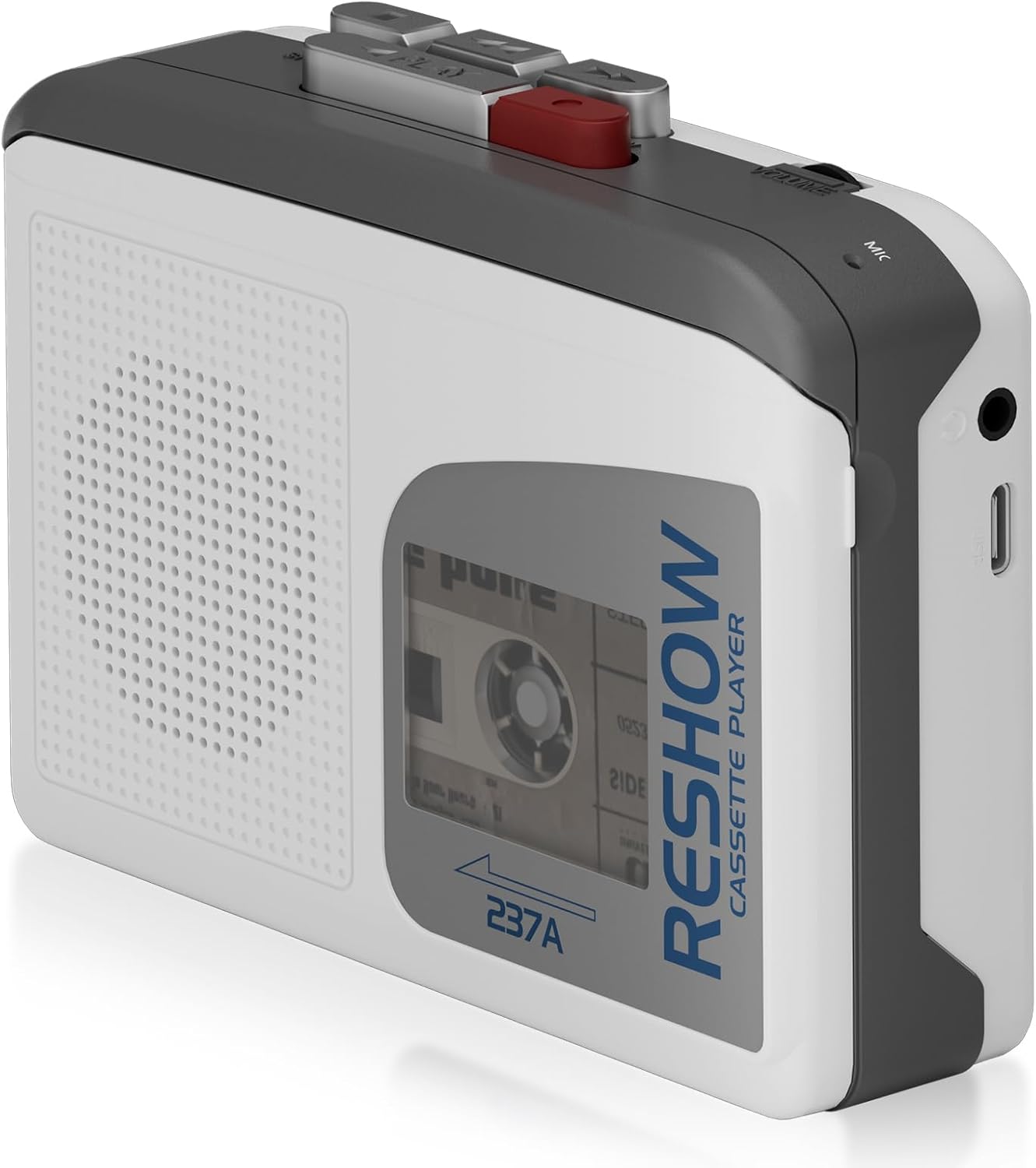 Reshow Portable Cassette Player with Built-in Speaker, Tape Recorder for Music Playback &...