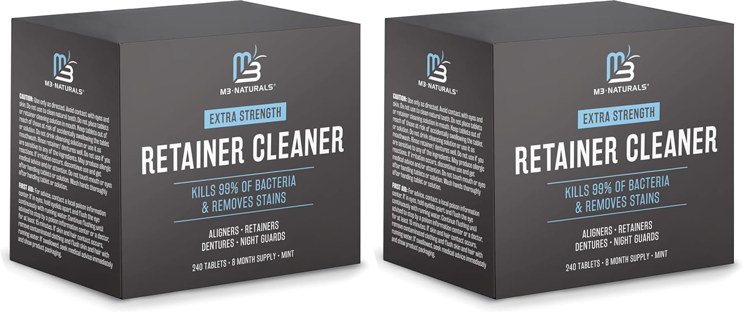 Retainer and Denture Cleansers 240 Tablets Removes Bad Odors Discoloration Stains Plaque for...